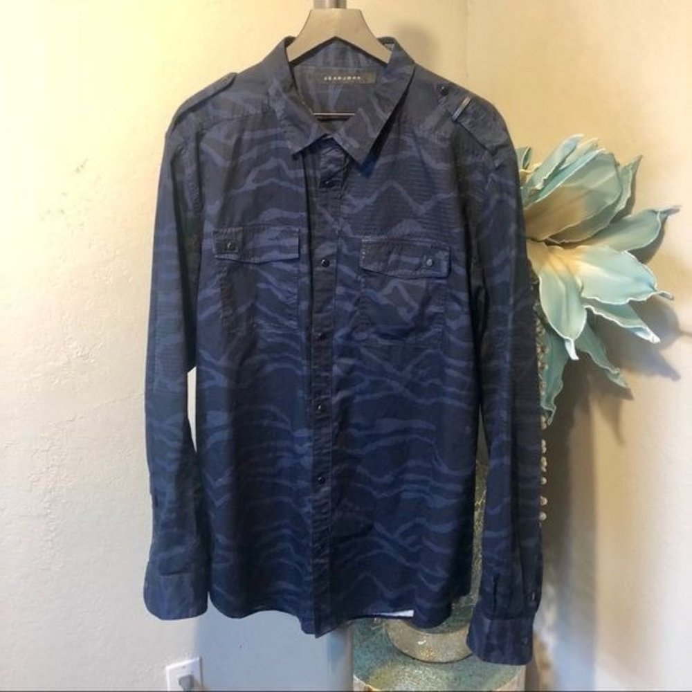 Sean John camouflage snap front button up western shirt 3x